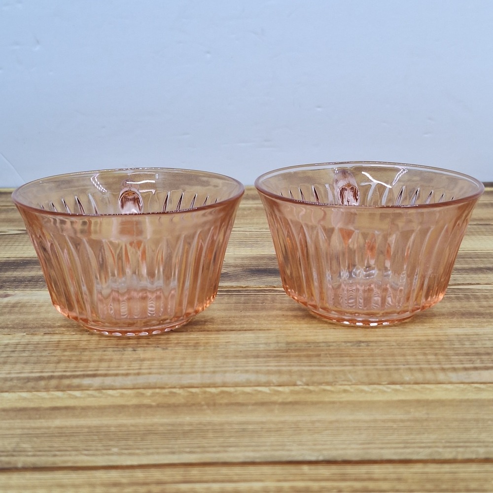 2 Vintage‎ Anchor Hocking Queen Mary Ribbed Pink Depression Glass Cups 3 3/4" - Picture 5 of 10